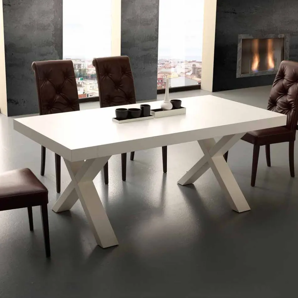 Table extensible moderne en mélaminé et Mdf Denver Viadurini
