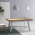 Table extensible moderne, surface en bois massif - Tricerro