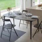 Table à manger extensible en bois plaqué jusqu'à 170 cm - Nutello Viadurini