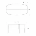 Table à manger extensible en bois plaqué jusqu'à 170 cm - Nutello Viadurini