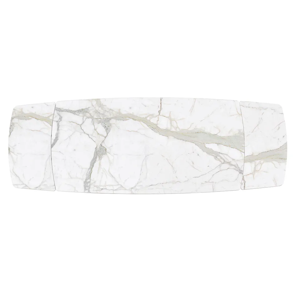 Table extensible avec plateau en céramique et piètement en fer - Incrocio Viadurini