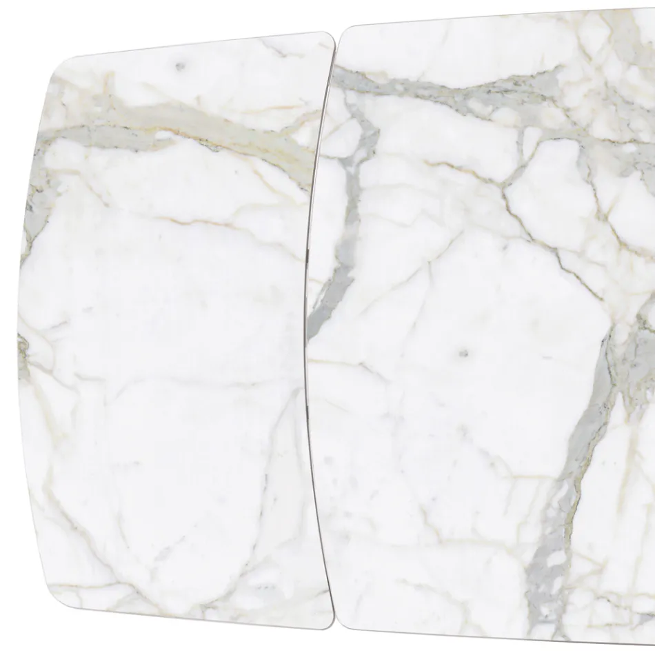 Table extensible avec plateau en céramique et piètement en fer - Incrocio Viadurini