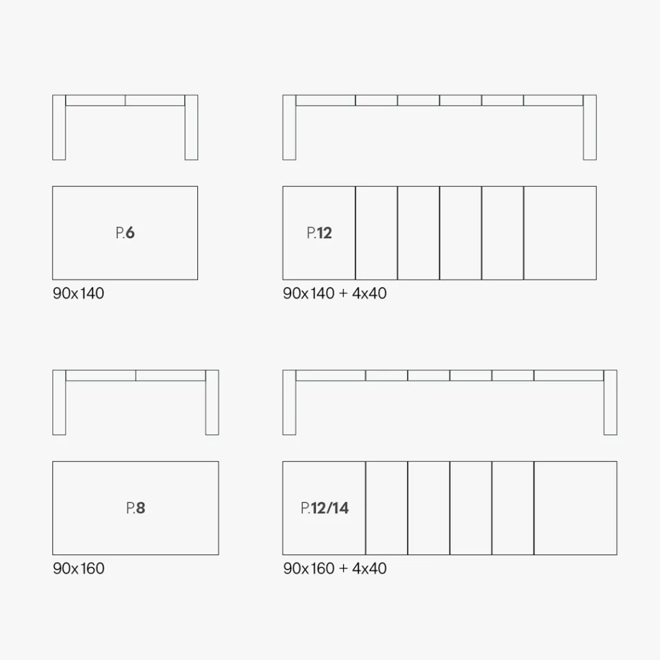 Table extensible en mélamine pliante fabriquée en Italie - Oky Viadurini
