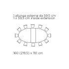 Table de salon ronde extensible en stratifié fabriquée en Italie - Dollars Viadurini