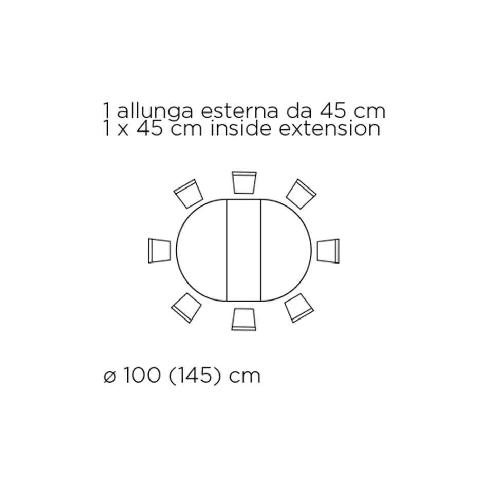 Table de salon ronde extensible en stratifié fabriquée en Italie - Dollars Viadurini