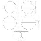 Table extensible Tulip de Saarinen, hauteur 74 cm, en céramique Florim blanc brillant - Écarlate Viadurini
