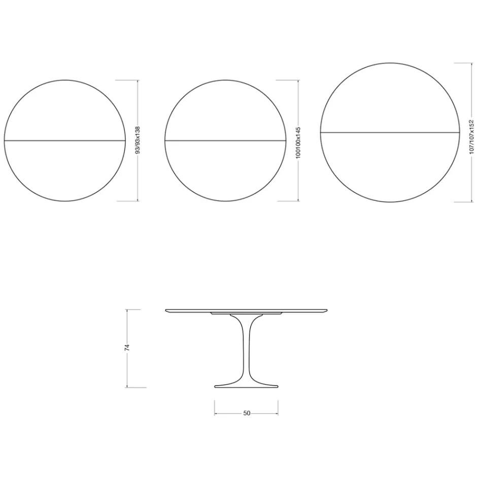 Table extensible Tulip de Saarinen, hauteur 74 cm, en céramique brillante Florim Calacatta Gold - Écarlate Viadurini