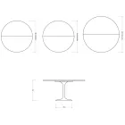 Table extensible Tulip de Saarinen, hauteur 74 cm, en céramique mate Florim Calacatta Gold - Écarlate Viadurini