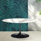 Table extensible Tulip de Saarinen, hauteur 74 cm, en céramique brillante Statuario Florim - Écarlate Viadurini