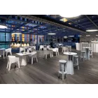 Table haute avec plateau en Hpl et base en polyéthylène Made in Italy - Tinuccia Viadurini