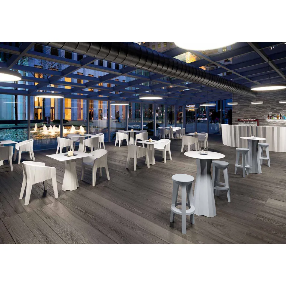 Table haute avec plateau en Hpl et base en polyéthylène Made in Italy - Tinuccia Viadurini