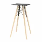 Table haute de bar design carrée en bois et Hpl, 4 pièces - Faz Wood - Vondom Viadurini
