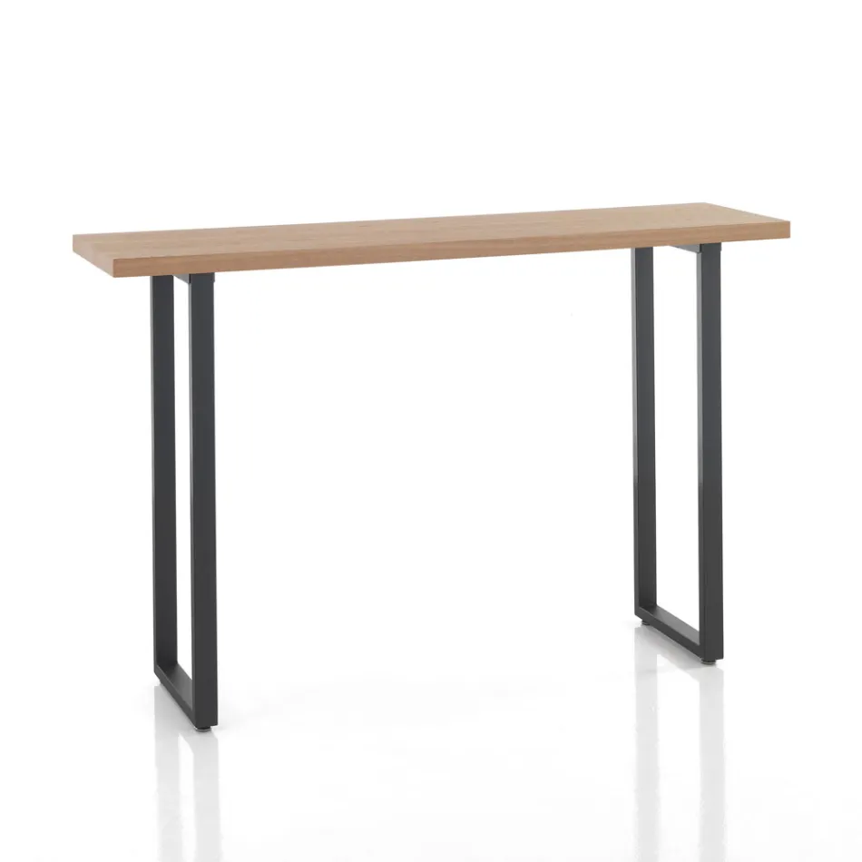 Table Mange-debout en Acier et MDF - Orange Viadurini