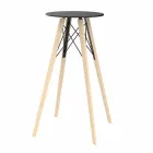 Table Haute Bar Design Ronde en Bois et Hpl, 4 Pièces - Faz Wood - Vondom Viadurini