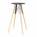 Table Haute Bar Design Ronde en Bois et Hpl, 4 Pièces - Faz Wood - Vondom