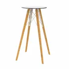 Table Haute Bar Design Ronde en Bois et Hpl, 4 Pièces - Faz Wood - Vondom Viadurini