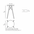 Table Haute Bar Design Ronde en Bois et Hpl, 4 Pièces - Faz Wood - Vondom Viadurini