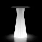 Table haute d'extérieur avec base lumineuse et plateau en Hpl Made in Italy - Tinuccia Viadurini