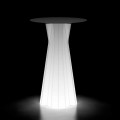 Table d'extérieur lumineuse avec base LED et plateau en Hpl Made in Italy - Tinuccia