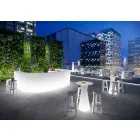 Table haute d'extérieur avec base lumineuse et plateau en Hpl Made in Italy - Tinuccia Viadurini