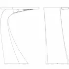 Table haute d'extérieur design H 100 cm, en polyéthylène, Wing Vondom Viadurini