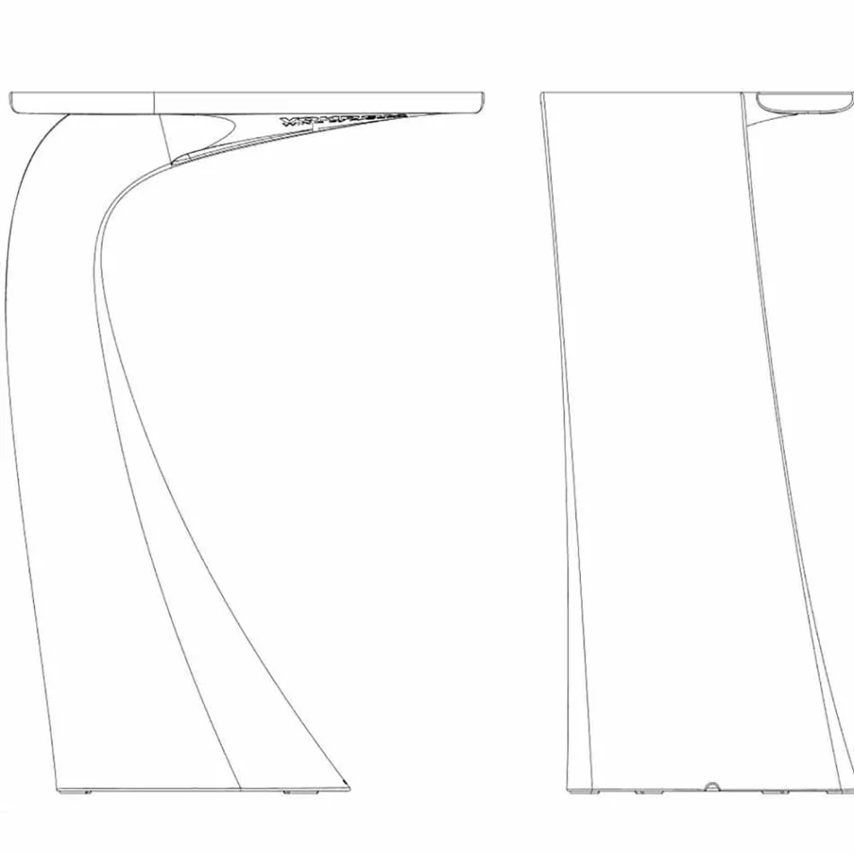 Table haute d'extérieur design H 100 cm, en polyéthylène, Wing Vondom Viadurini