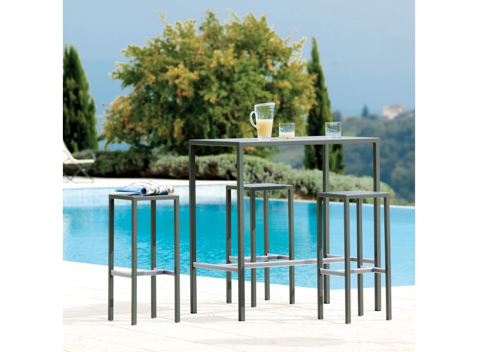Table haute de jardin en acier galvanisé Made in Italy - Vesna Viadurini