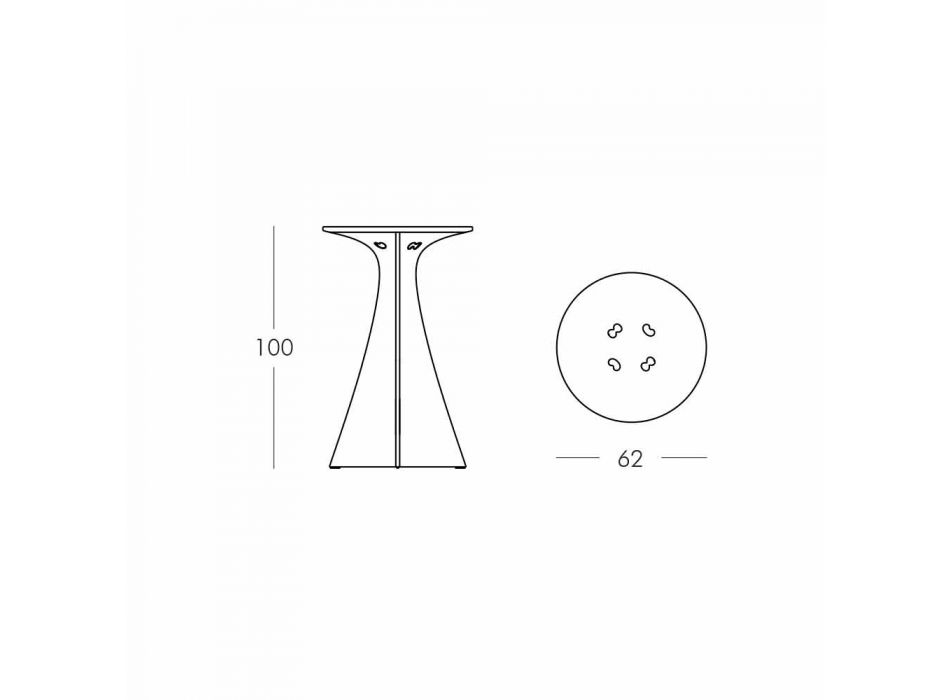 Table Haute Design Moderne, en Polyéthylène - Jet Next de Slide Viadurini