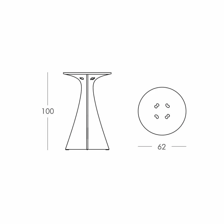 Table Haute Design Moderne, en Polyéthylène - Jet Next de Slide Viadurini