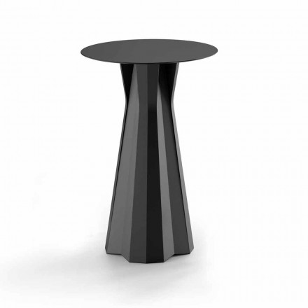 Table haute en polyéthylène avec plateau rond en Hpl Made in Italy - Tinuccia Viadurini