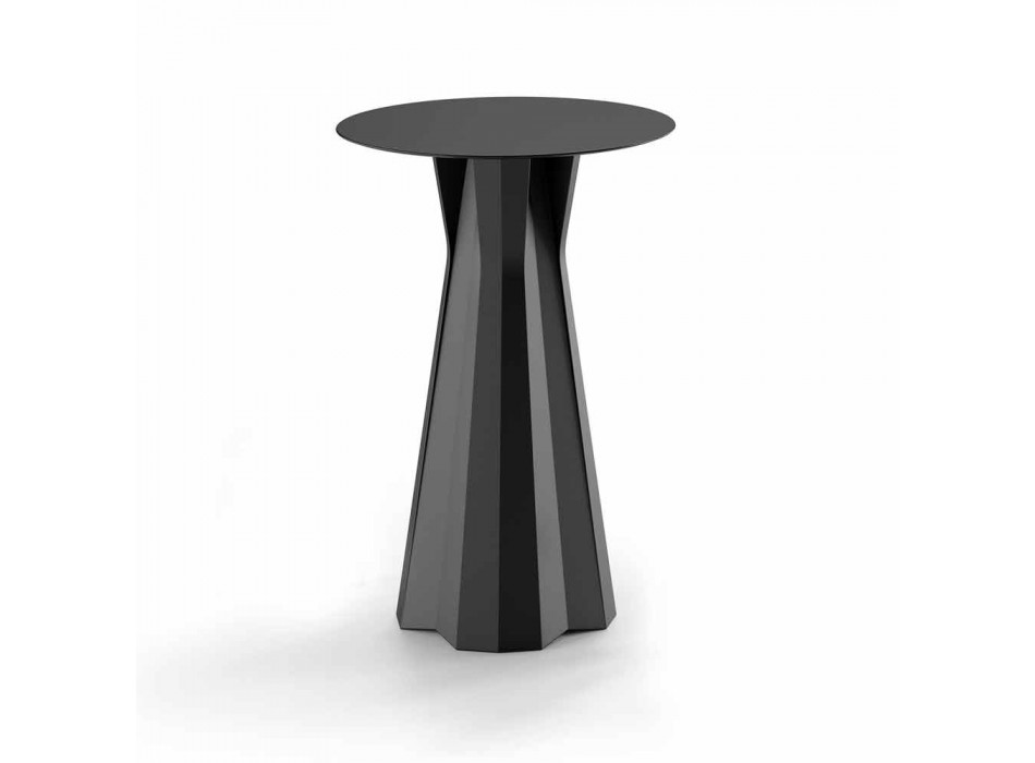 Table haute en polyéthylène avec plateau rond en Hpl Made in Italy - Tinuccia Viadurini