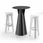 Table haute en polyéthylène avec plateau rond en Hpl Made in Italy - Tinuccia Viadurini