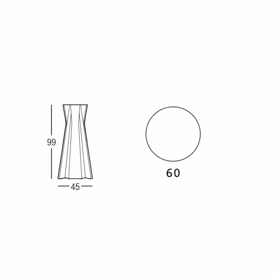 Table haute en polyéthylène avec plateau rond en Hpl Made in Italy - Tinuccia Viadurini