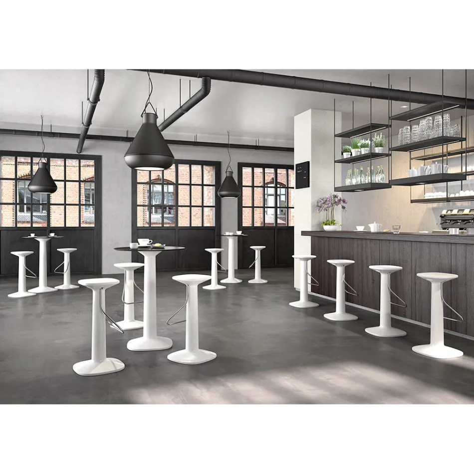 Table ronde haute en polyéthylène avec plateau HPL Made in Italy - Pito Viadurini