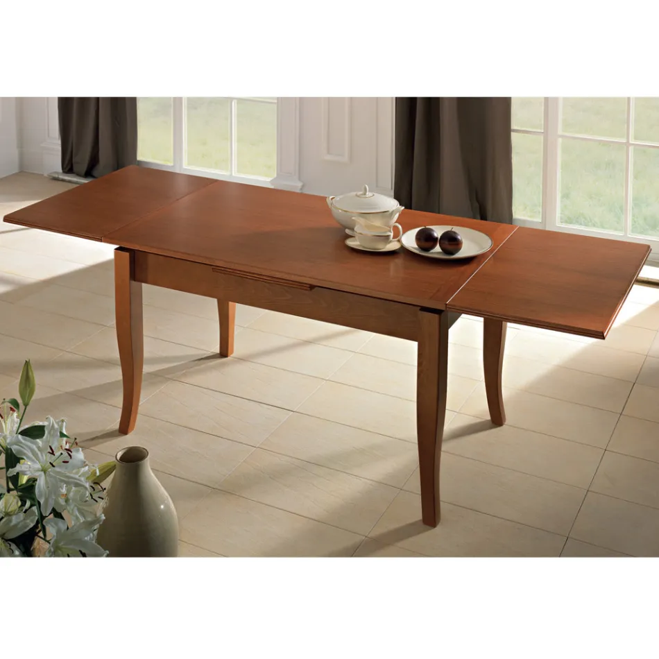 Table Extensible Classique en Placage de Bois Artisan - Karim Viadurini