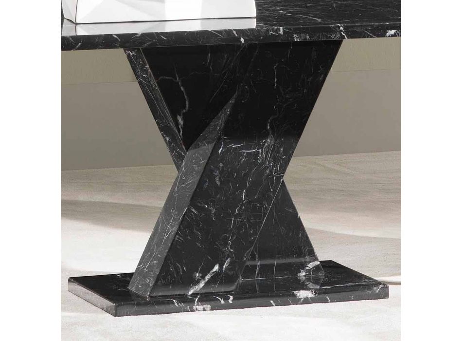 Table fixe avec piédestal en marbre classique croix Byron Viadurini