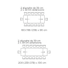 Table avec rallonges intégrées en céramique et acier fabriquée en Italie - Dalmata Viadurini