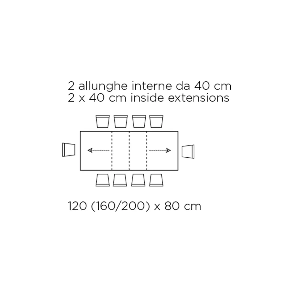 Table avec rallonges internes et bord rabattable en stratifié Made in Italy - Gordito Viadurini