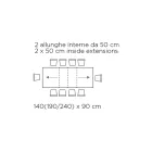 Table avec rallonges internes et bord rabattable en stratifié Made in Italy - Gordito Viadurini
