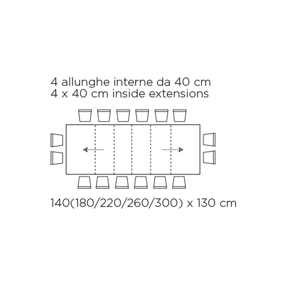 Table avec rallonges internes et bord rabattable en stratifié Made in Italy - Gordito Viadurini