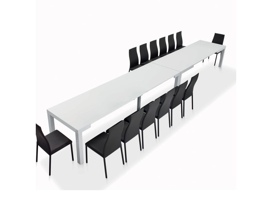 Table avec rallonges internes et bord rabattable en stratifié Made in Italy - Gordito Viadurini