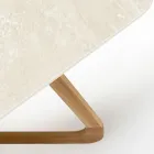 Table avec base en bois et plateau en céramique Chianca d'Ostuni - Infinity Viadurini