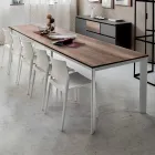 Table avec Plateau Extensible Jusqu'à 334 cm Effet Bois Fabriqué en Italie - Bavière Viadurini