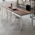 Table avec Plateau Extensible Jusqu'à 334 cm Effet Bois Fabriqué en Italie - Bavière