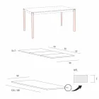 Table avec Plateau Extensible Jusqu'à 334 cm Effet Bois Fabriqué en Italie - Bavière Viadurini