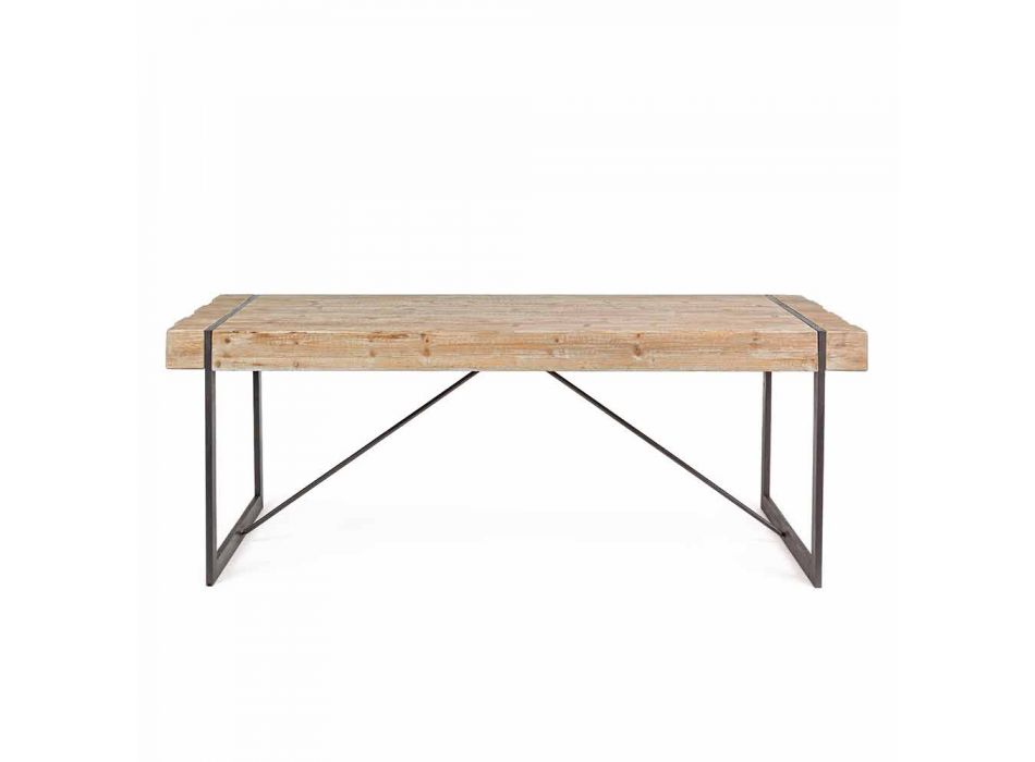 Table en bois de sapin de style industriel Homemotion - Wallie Viadurini