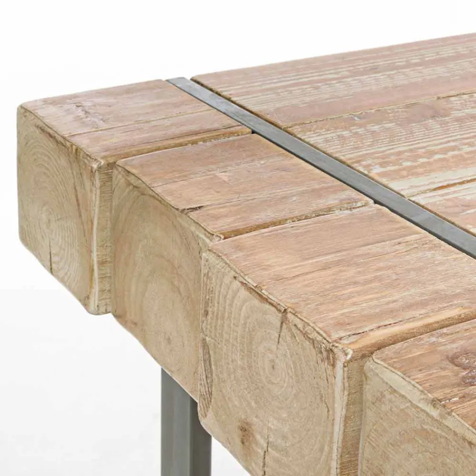 Table en bois de sapin de style industriel Homemotion - Wallie Viadurini