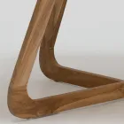 Table avec plateau en Okumè avec finition Microciment Made in Italy - Blouse Viadurini