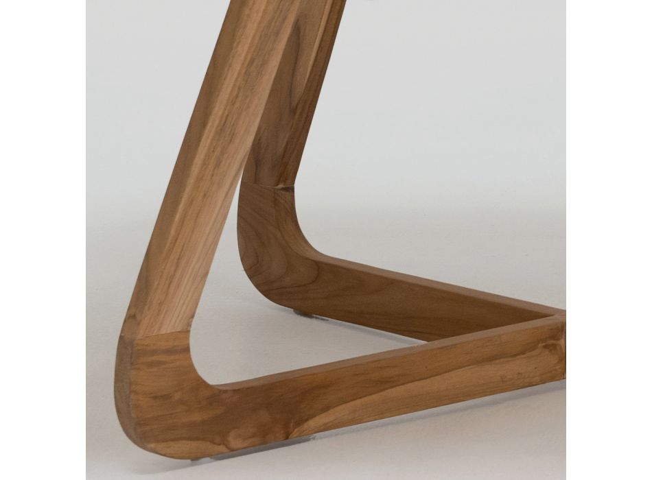 Table avec plateau en Okumè avec finition Microciment Made in Italy - Blouse Viadurini