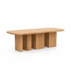 Table avec plateau en teck brossé et coins arrondis - Destination Viadurini